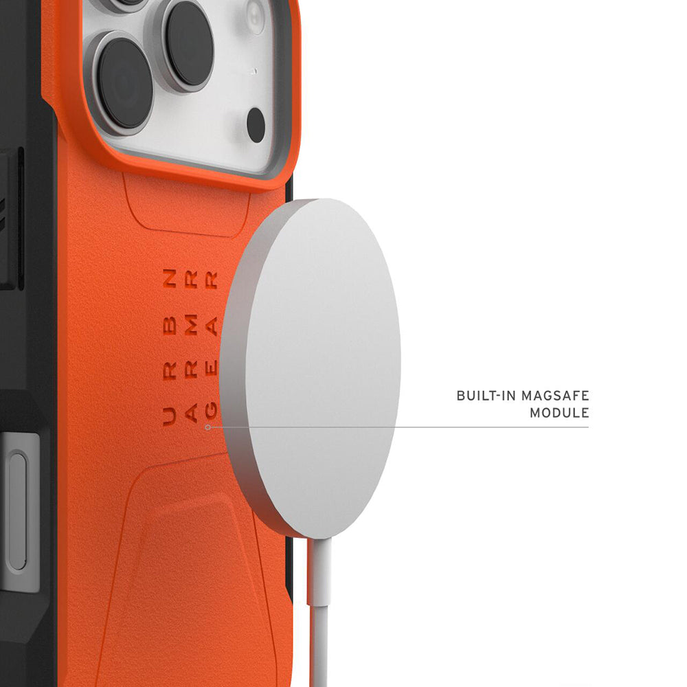 MagSafe-deksel for Apple iPhone 17 Pro Max, Urban Armor Gear, Civilian LT, Oransje