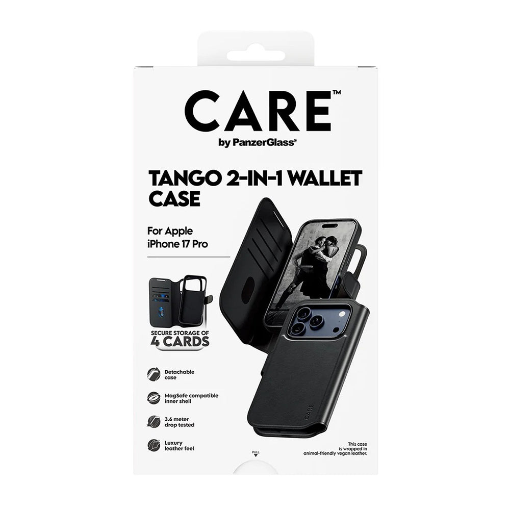 MagSafe-deksel for Apple iPhone 17 Pro, PanzerGlass, Care Feature Tango Two-in-One, Svart