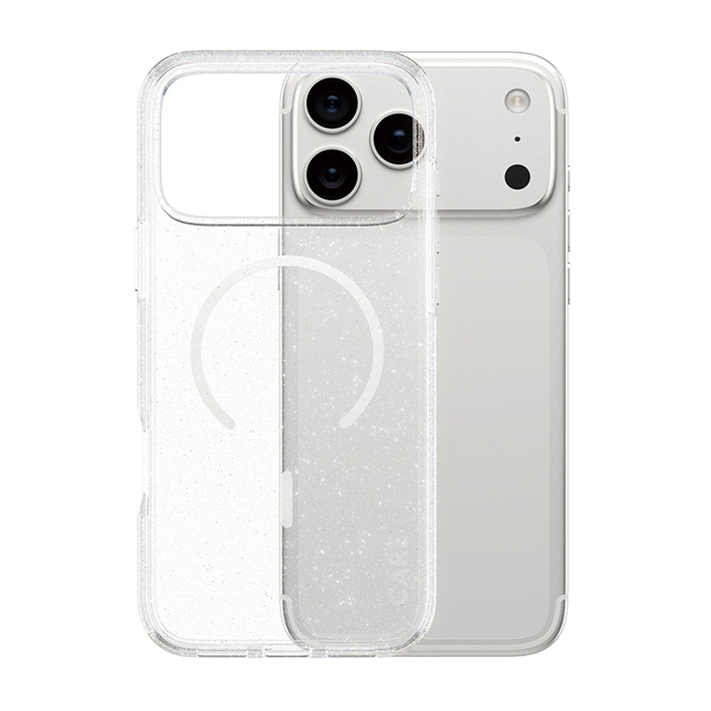 MagSafe-deksel for Apple iPhone 17 Pro, PanzerGlass, Care Urban Explorer Star Lit, Transparent Hvit