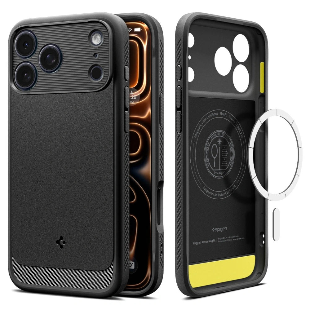 MagSafe-deksel for Apple iPhone 17 Pro, Spigen, Rugged Armor, Matt Svart ACS10329