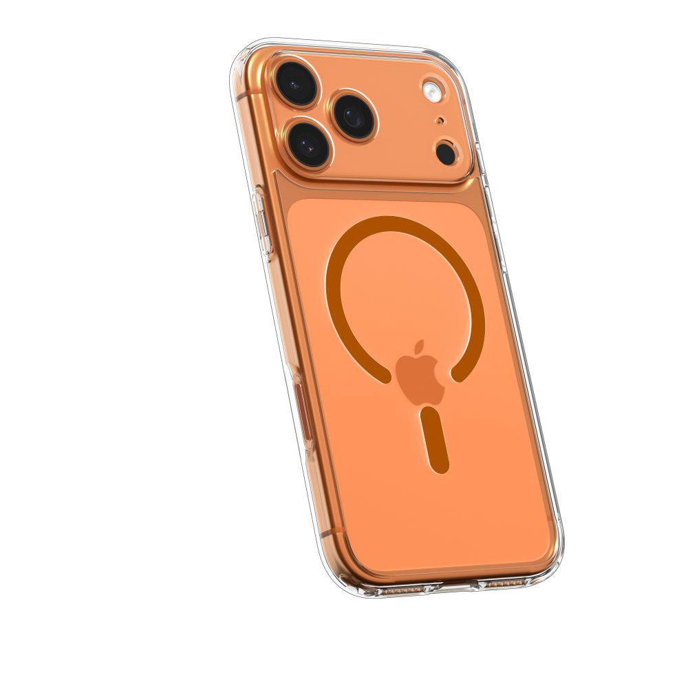 MagSafe-deksel for Apple iPhone 17 Pro, Spigen, Ultra Hybrid, Gjennomsiktig Oransje ACS11112