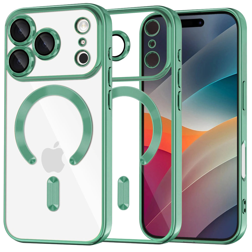 MagSafe-deksel for Apple iPhone 17 Pro, Techsuit, Luxury Crystal, Lys Grønn