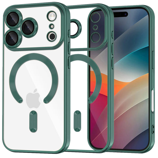 MagSafe-deksel for Apple iPhone 17 Pro, Techsuit, Luxury Crystal, Mørkegrønn