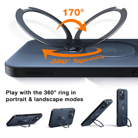 MagSafe-deksel for Apple iPhone 17 Pro, Torras, Ostand Spin, Oransje