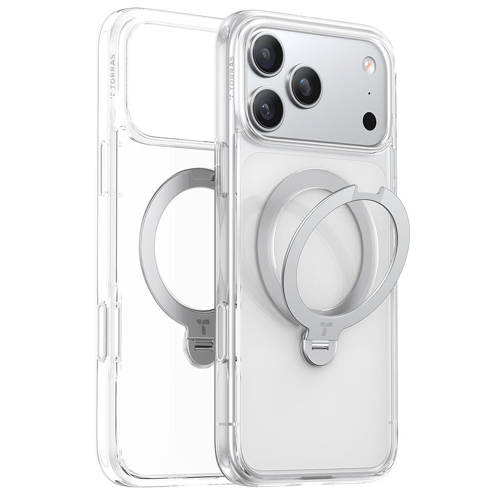 MagSafe-deksel for Apple iPhone 17 Pro, Torras, Ostand Spin, Gjennomsiktig