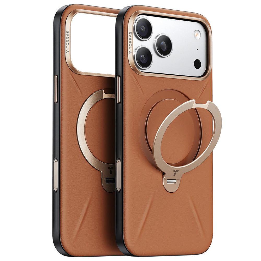 MagSafe-deksel for Apple iPhone 17 Pro, Torras, QPRO Leather, Brun