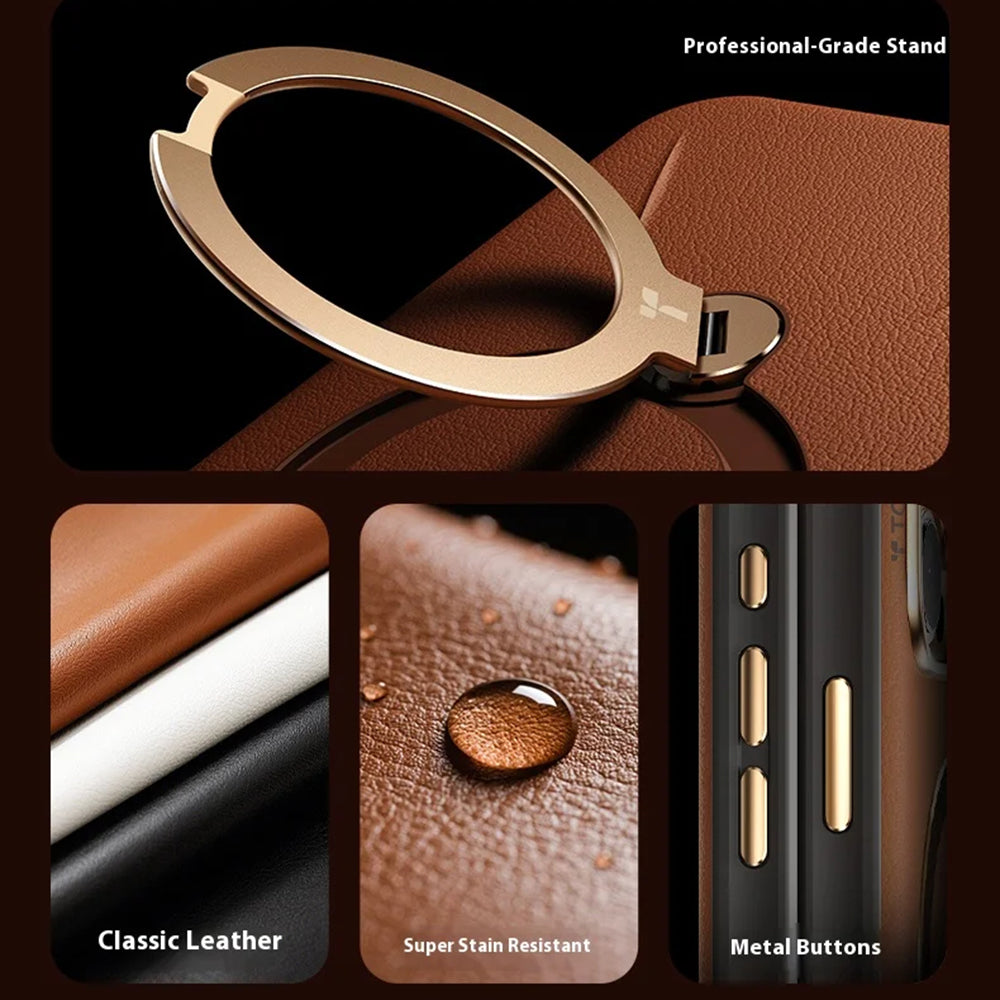 MagSafe-deksel for Apple iPhone 17 Pro, Torras, QPRO Leather, Brun