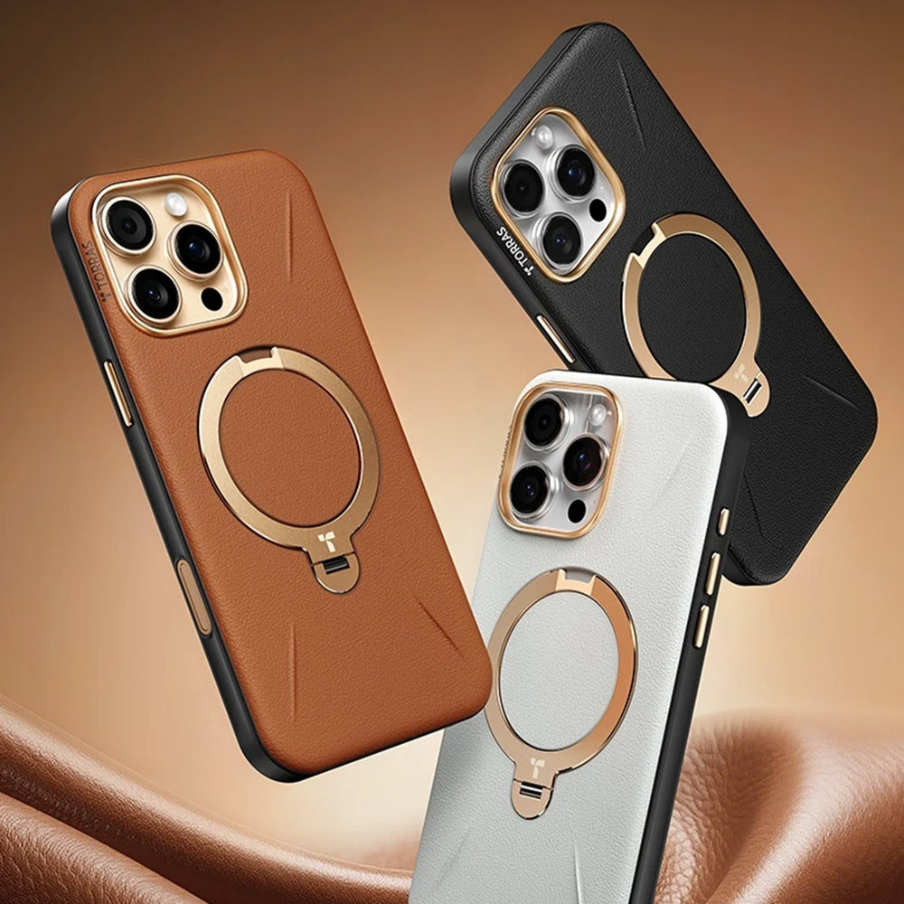 MagSafe-deksel for Apple iPhone 17 Pro, Torras, QPRO Leather, Brun