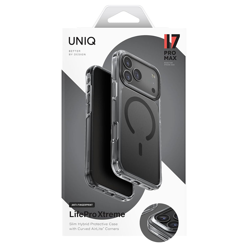 MagSafe-deksel for Apple iPhone 17 Pro, UNIQ, LifePro Xtreme MagClick, Svart
