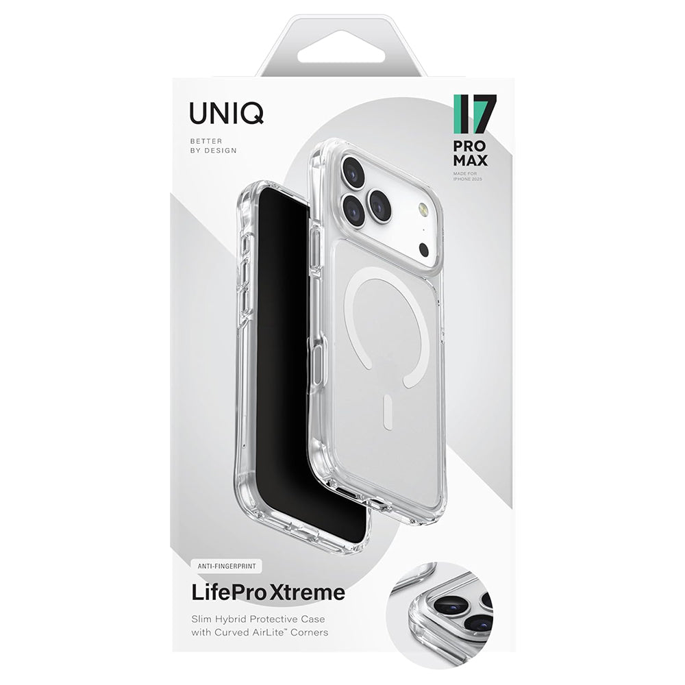 MagSafe-deksel for Apple iPhone 17 Pro, UNIQ, LifePro Xtreme MagClick, Gjennomsiktig