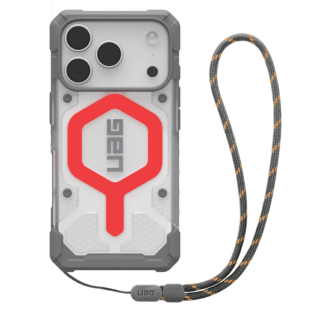 MagSafe-deksel for Apple iPhone 17 Pro, Urban Armor Gear, Pathfinder Clear with Lanyard, Rosa