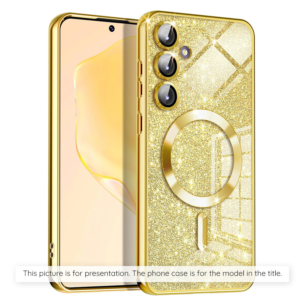 MagSafe-deksel for Apple iPhone 17, Techsuit, Luxury Glitter, Gull