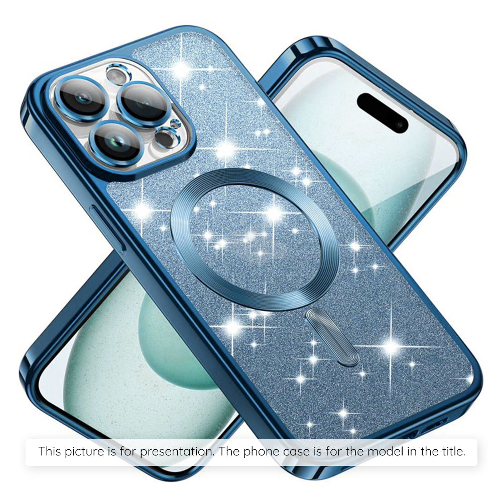 MagSafe-deksel for Apple iPhone 17, Techsuit, Luxury Glitter, Blå