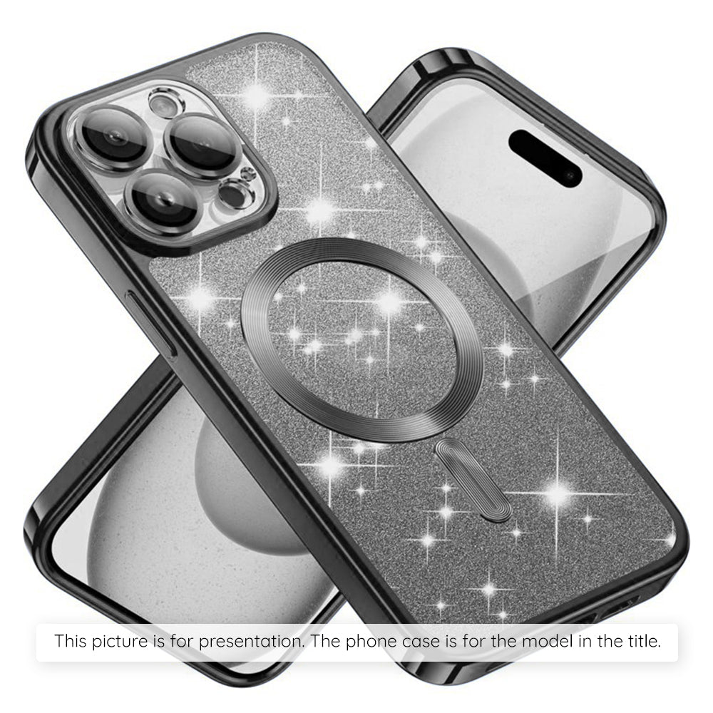MagSafe-deksel for Apple iPhone 17, Techsuit, Luxury Glitter, Svart