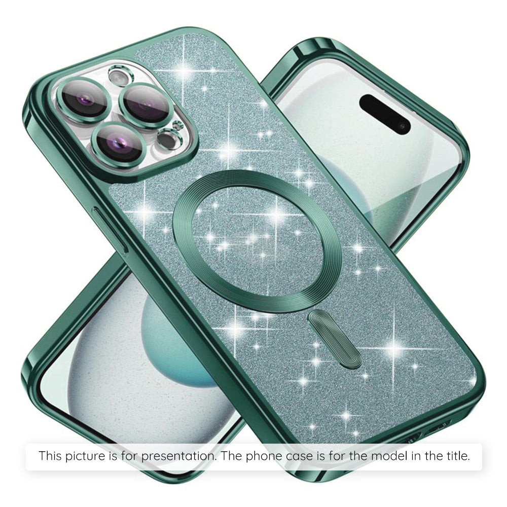 MagSafe-deksel for Apple iPhone 17, Techsuit, Luxury Glitter, Lys Grønn