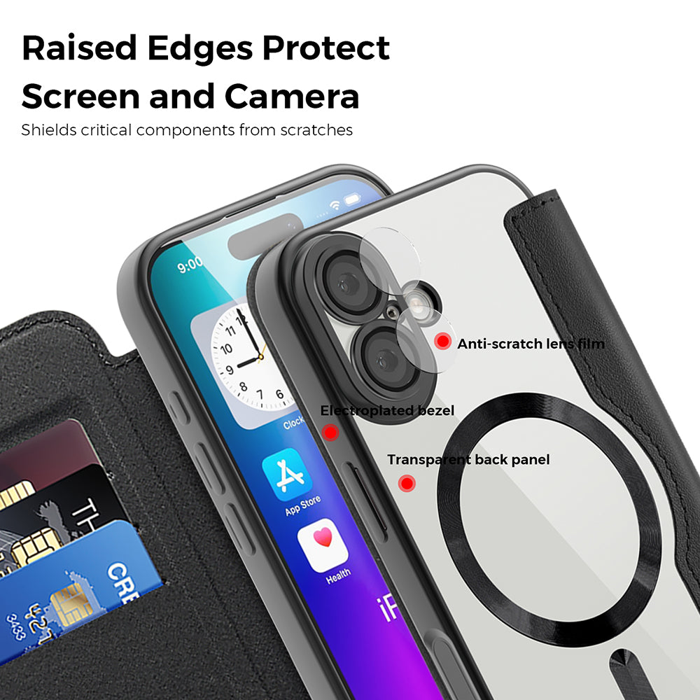MagSafe-deksel for Apple iPhone 17, Techsuit, SmartMag Book, Grønn
