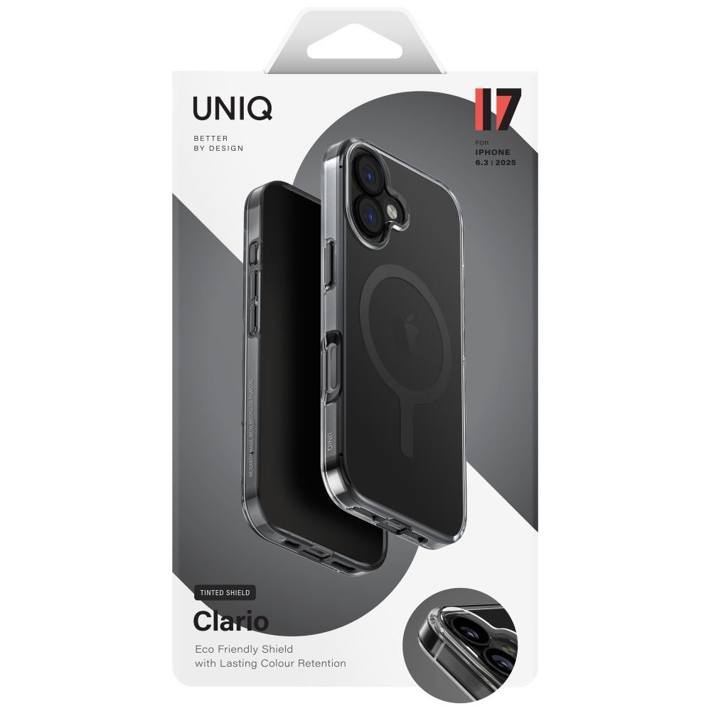 MagSafe-deksel for Apple iPhone 17, UNIQ, Clario MagClick, Røykfarget