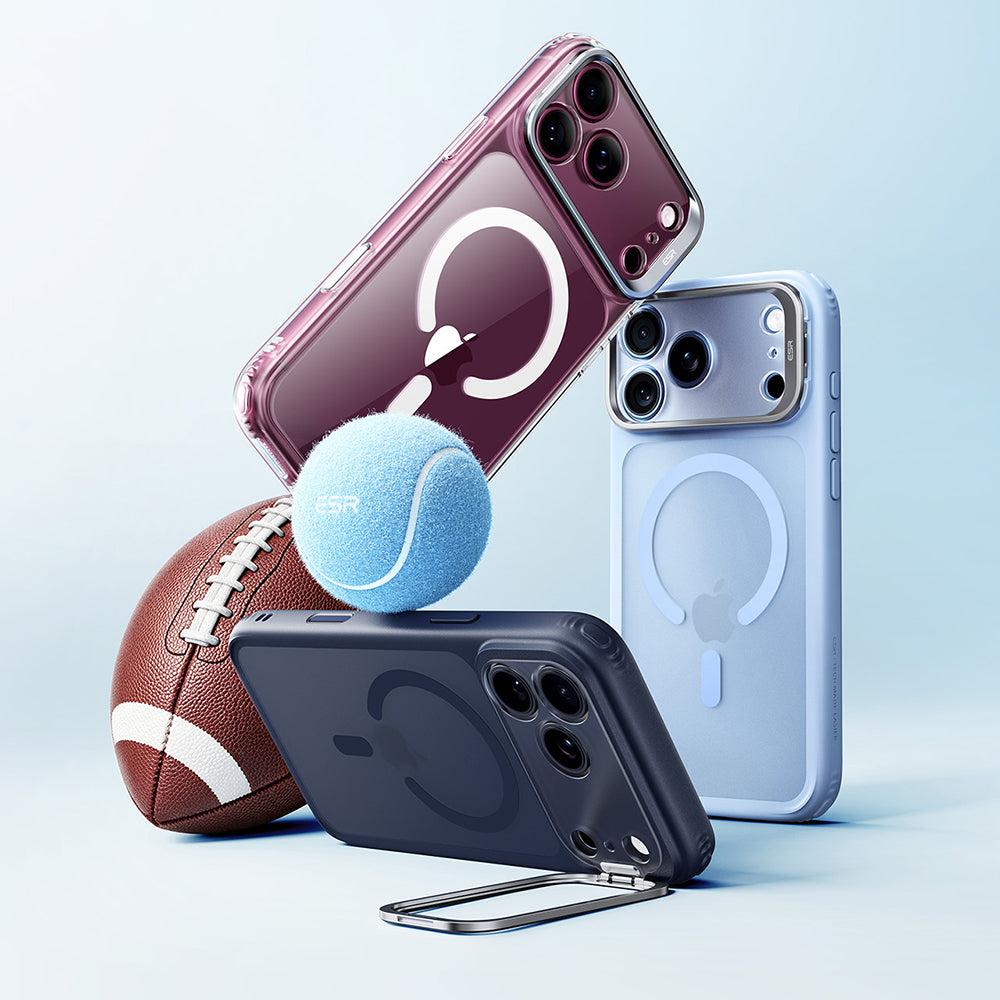 MagSafe-deksel for Apple iPhone 18 Pro / 17 Pro, ESR, Classic Hybrid Kickstand, Satinert Blå
