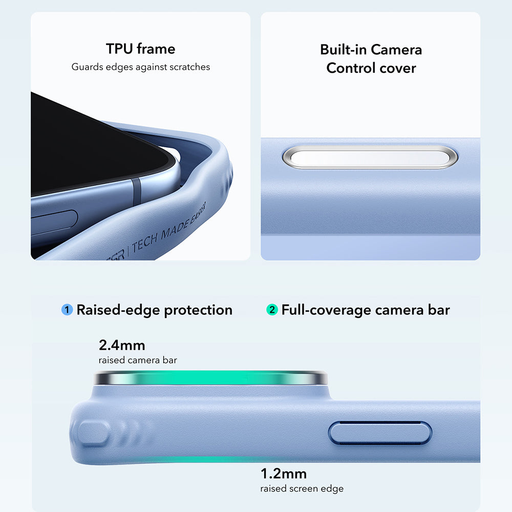 MagSafe-deksel for Apple iPhone 18 Pro / 17 Pro, ESR, Classic Hybrid Kickstand, Satinert Blå