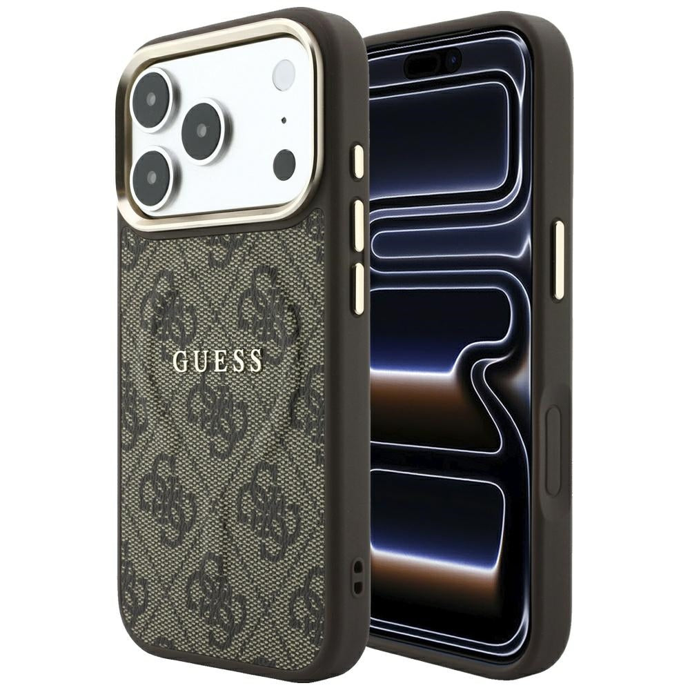 MagSafe-deksel for Apple iPhone 18 Pro / 17 Pro, Guess, 4G Embossed Classic, Brun