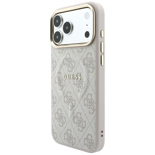 MagSafe-deksel til Apple iPhone 18 Pro / 17 Pro, Guess, 4G Embossed Ring Classic Logo, rosa