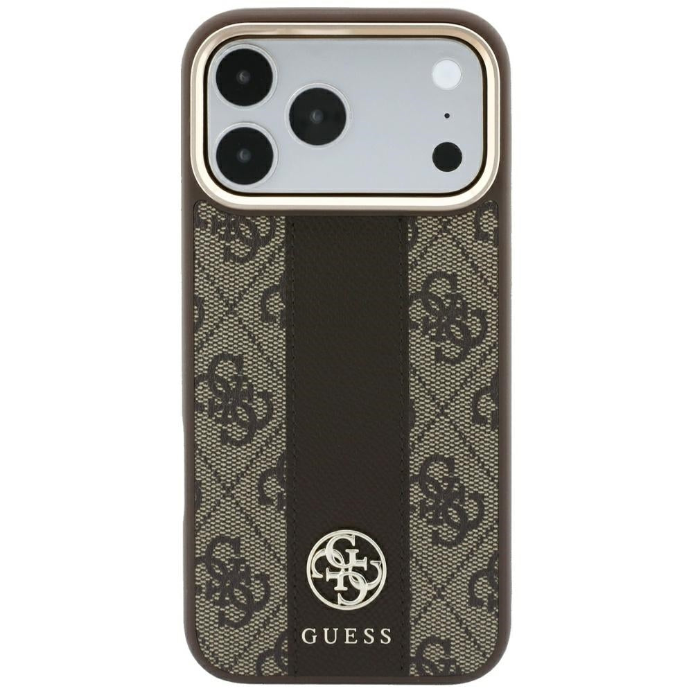 MagSafe-deksel for Apple iPhone 18 Pro / 17 Pro, Guess, 4G Stripe Round Classic Logo, Brun