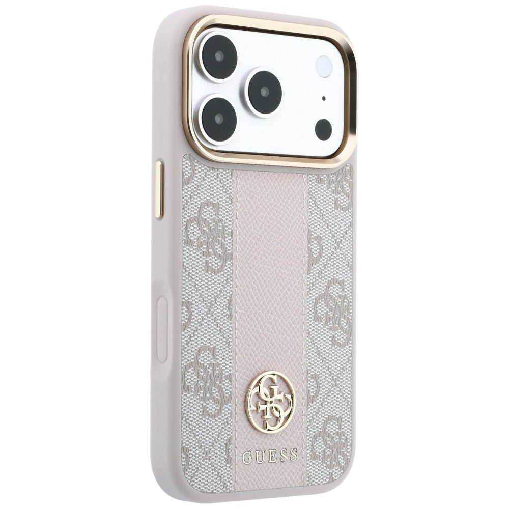 MagSafe-deksel for Apple iPhone 18 Pro / 17 Pro, Guess, 4G Stripe Round Classic Logo, Rosa