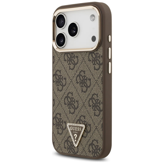 MagSafe-deksel for Apple iPhone 18 Pro / 17 Pro, Guess, 4G Triangle Logo, Brun