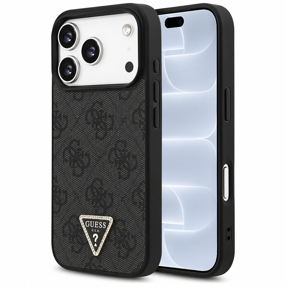 MagSafe-deksel for Apple iPhone 18 Pro / 17 Pro, Guess, 4G Triangle Strass, Svart