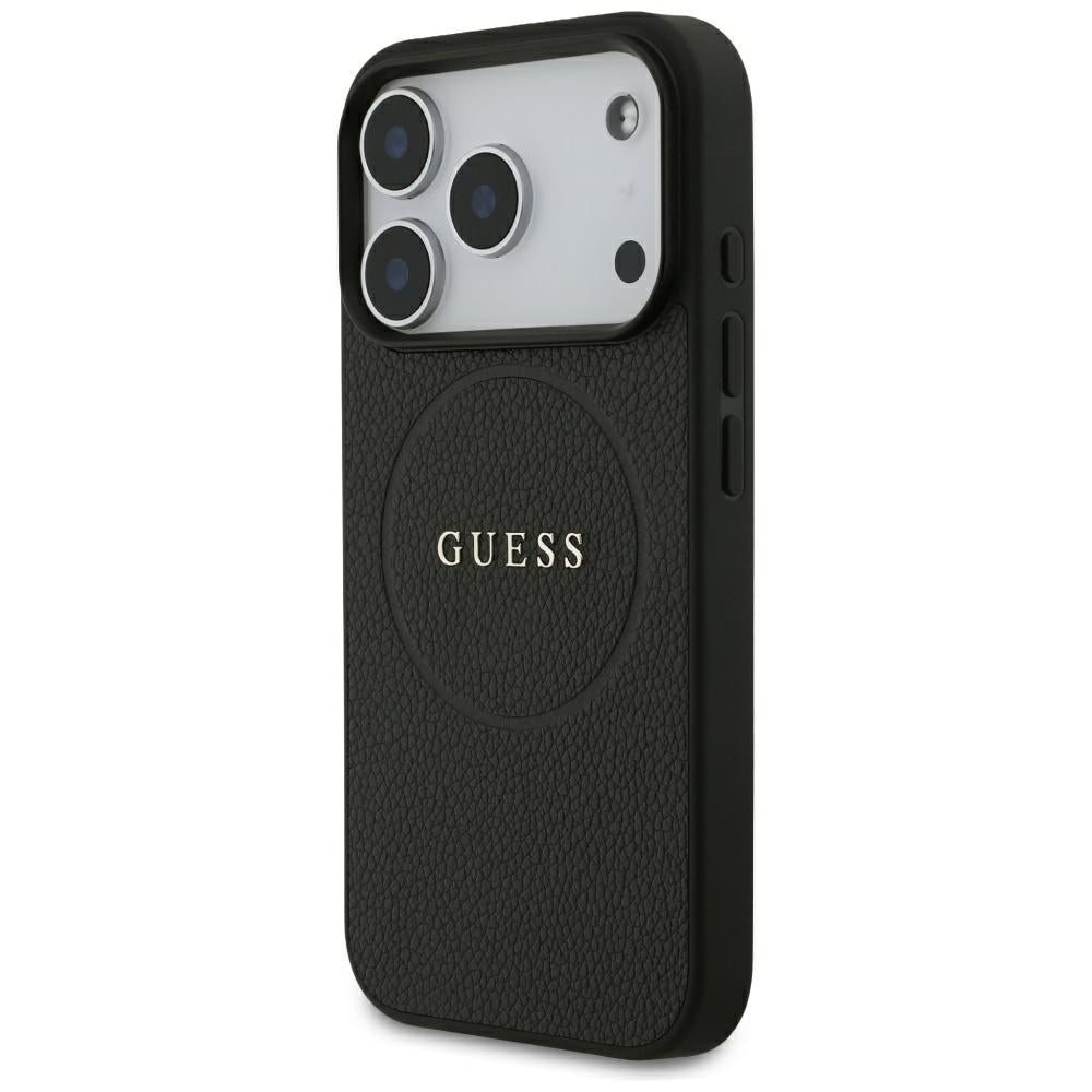 MagSafe-deksel for Apple iPhone 18 Pro / 17 Pro, Guess, Grained Gold Ring, Svart