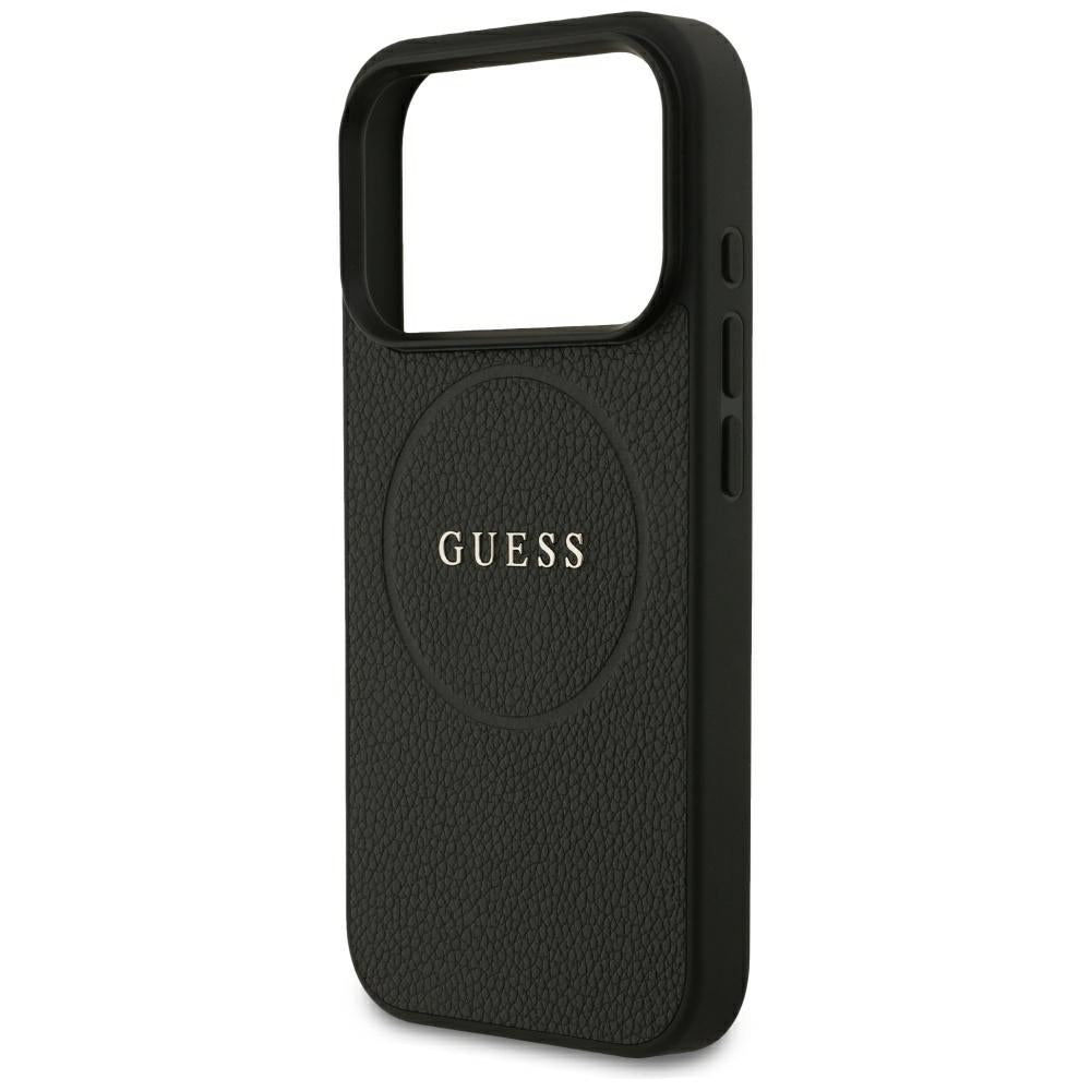 MagSafe-deksel for Apple iPhone 18 Pro / 17 Pro, Guess, Grained Gold Ring, Svart