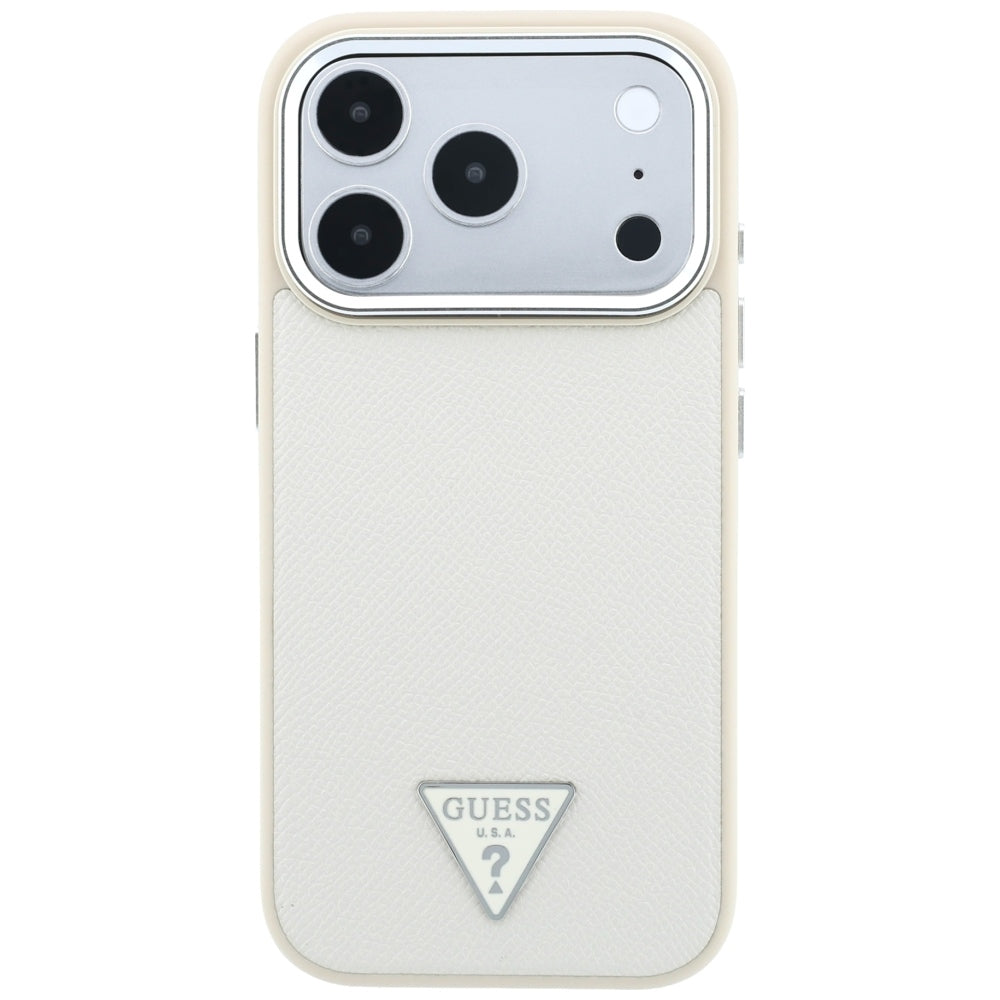MagSafe-deksel for Apple iPhone 18 Pro / 17 Pro, Guess, Kornet trekantlogo, Beige