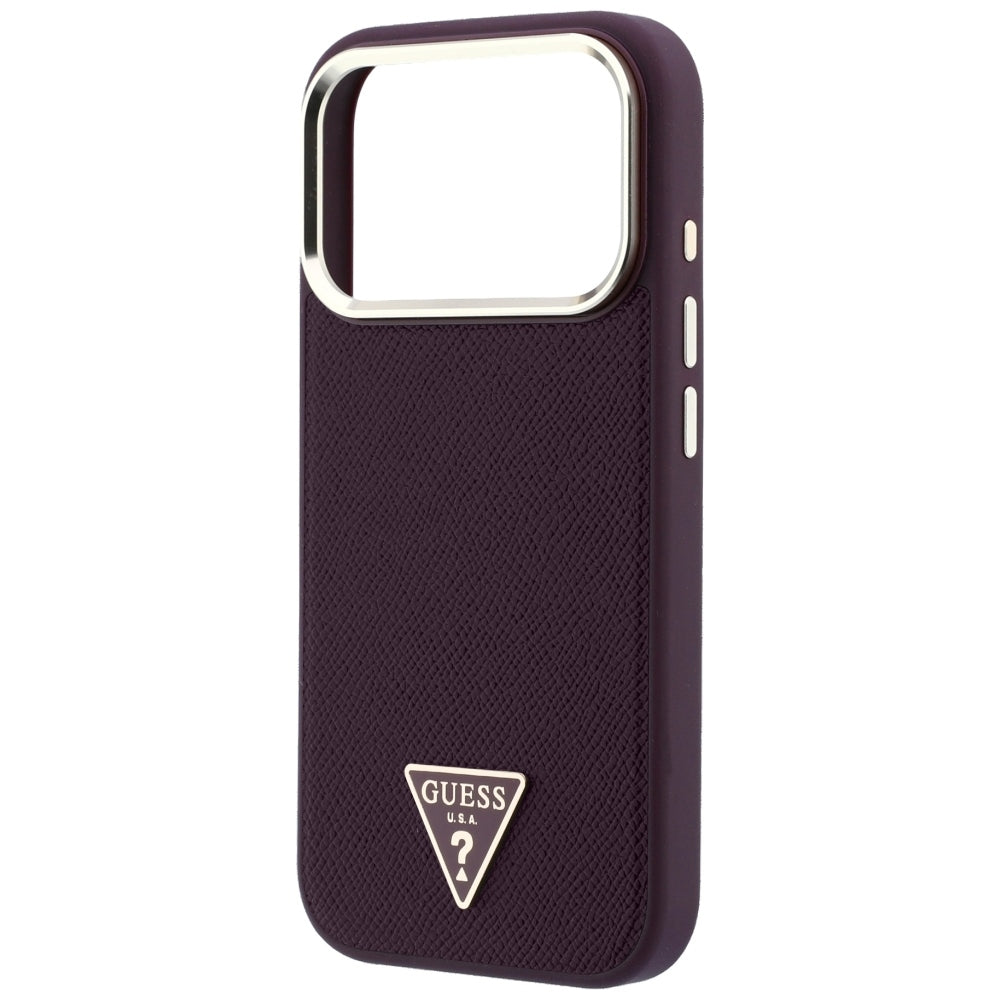 MagSafe-deksel for Apple iPhone 18 Pro / 17 Pro, Guess, Kornet trekantlogo, Burgunder