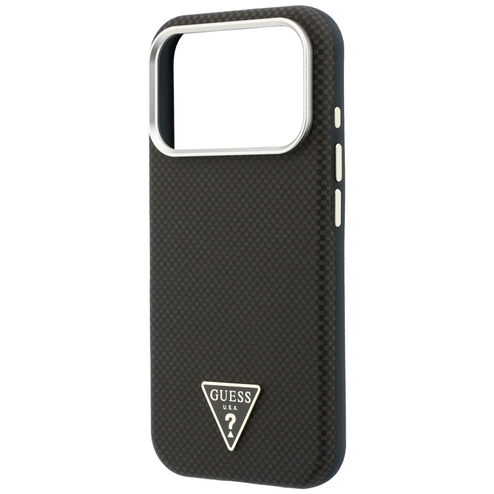 MagSafe-deksel for Apple iPhone 18 Pro / 17 Pro, Guess, Kevlar Triangle Logo, Brun