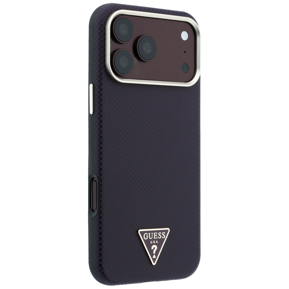 MagSafe-deksel for Apple iPhone 18 Pro / 17 Pro, Guess, Kevlar Triangle Logo, Burgunder