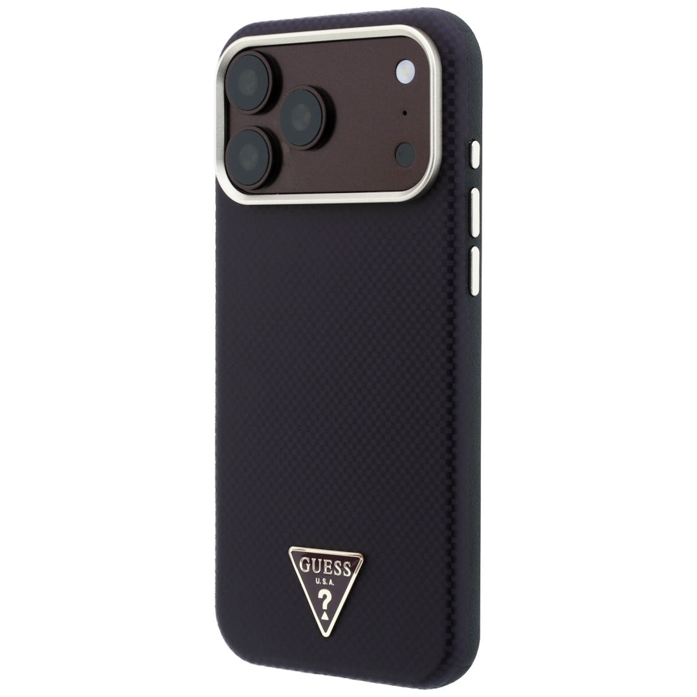 MagSafe-deksel for Apple iPhone 18 Pro / 17 Pro, Guess, Kevlar Triangle Logo, Burgunder