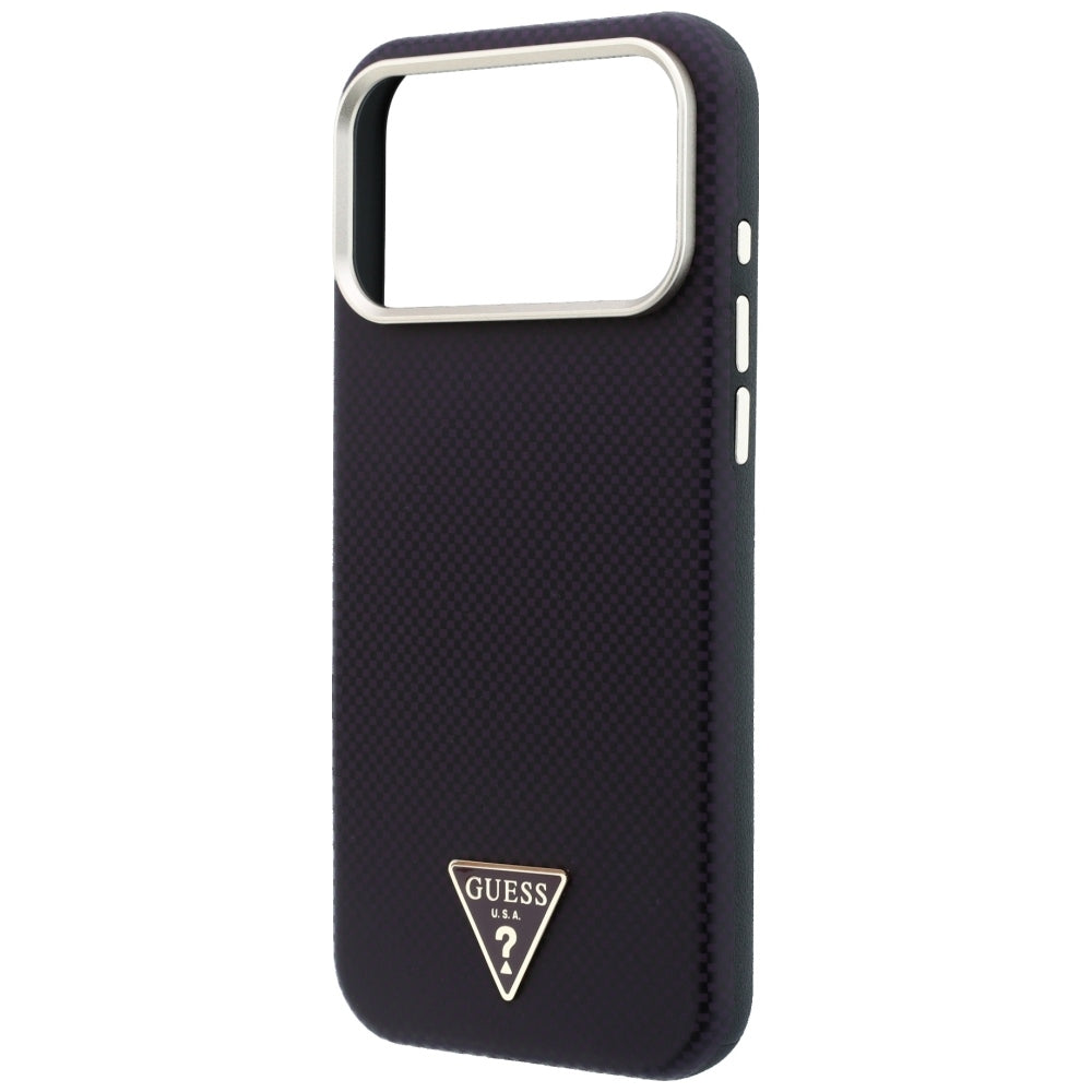 MagSafe-deksel for Apple iPhone 18 Pro / 17 Pro, Guess, Kevlar Triangle Logo, Burgunder