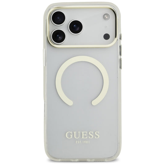 MagSafe-deksel for Apple iPhone 18 Pro / 17 Pro, Guess, Metal Outline, Gullfarget