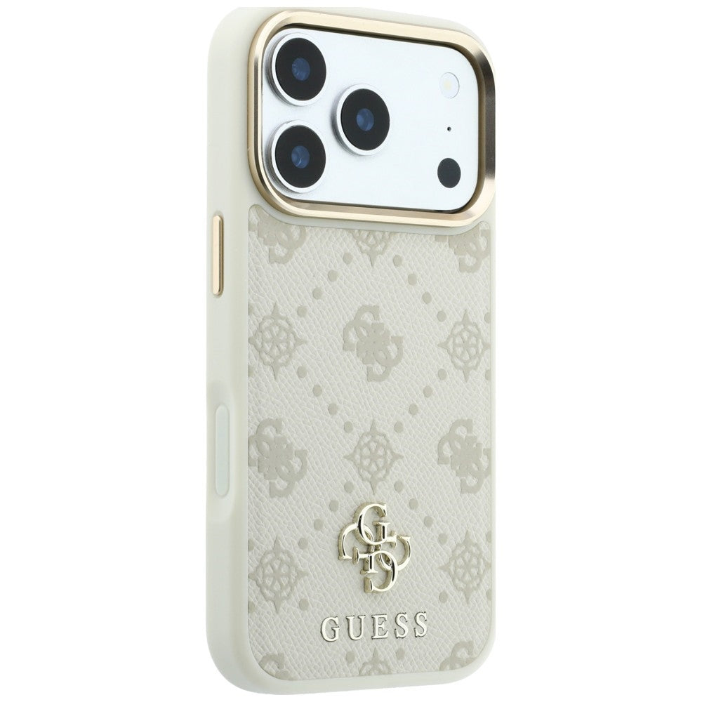 MagSafe-deksel for Apple iPhone 18 Pro / 17 Pro, Guess, Peony 4G Small Logo, Beige