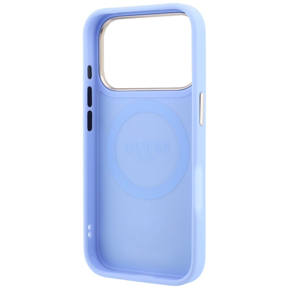 MagSafe-deksel for Apple iPhone 18 Pro / 17 Pro, Guess, Peony 4G Small Logo, Bleu