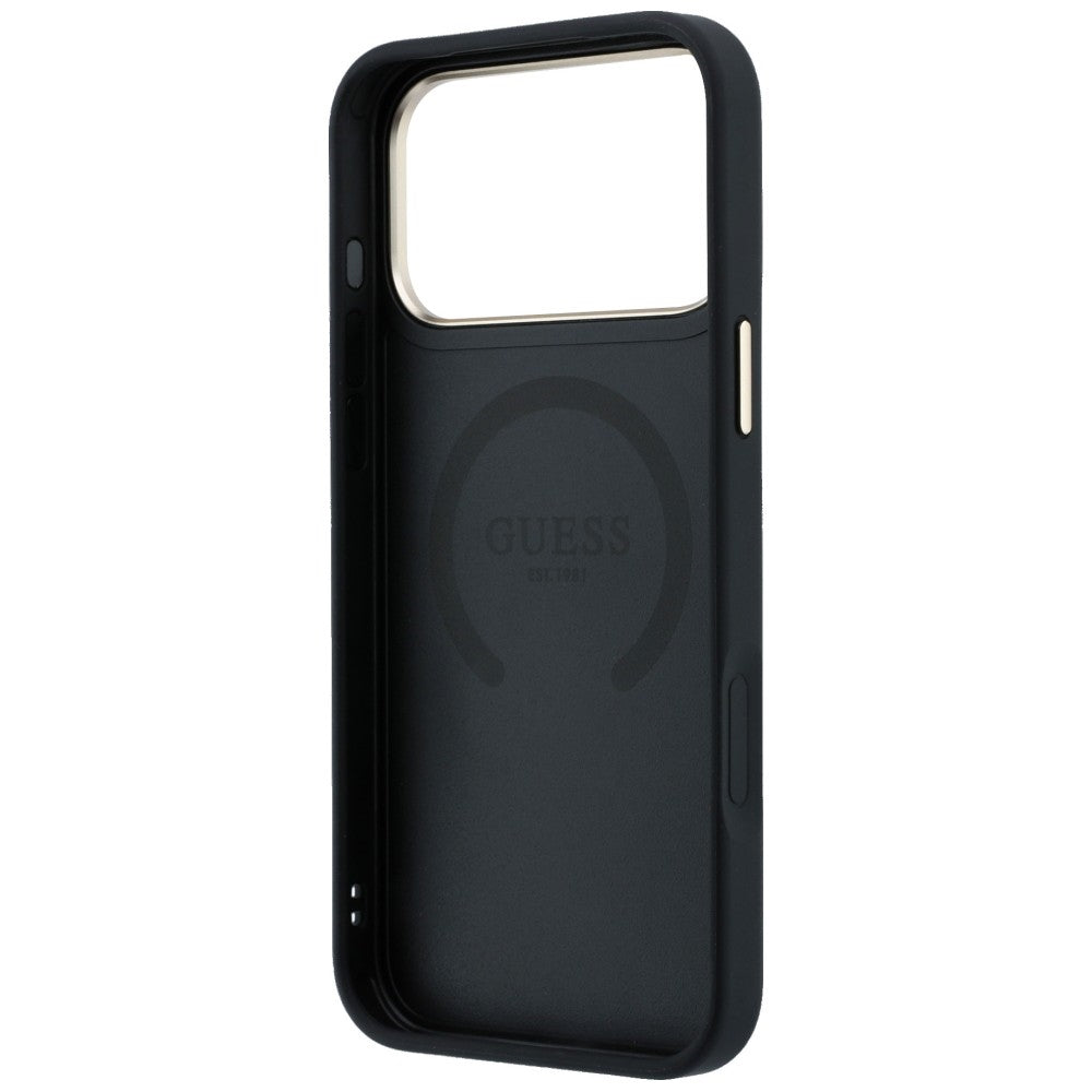 MagSafe-deksel for Apple iPhone 18 Pro / 17 Pro, Guess, Peony 4G Small Logo, Svart