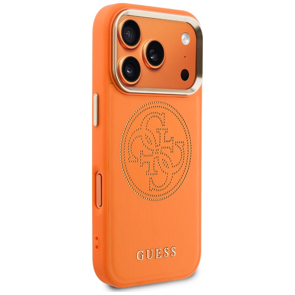 MagSafe-deksel for Apple iPhone 18 Pro / 17 Pro, Guess, Perforert 4G, Oransje