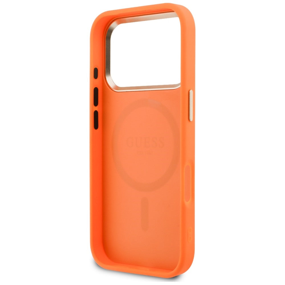 MagSafe-deksel for Apple iPhone 18 Pro / 17 Pro, Guess, Perforert 4G, Oransje