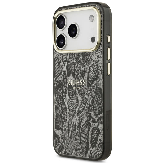 MagSafe-deksel for Apple iPhone 18 Pro / 17 Pro, Guess, Python-mønster, svart