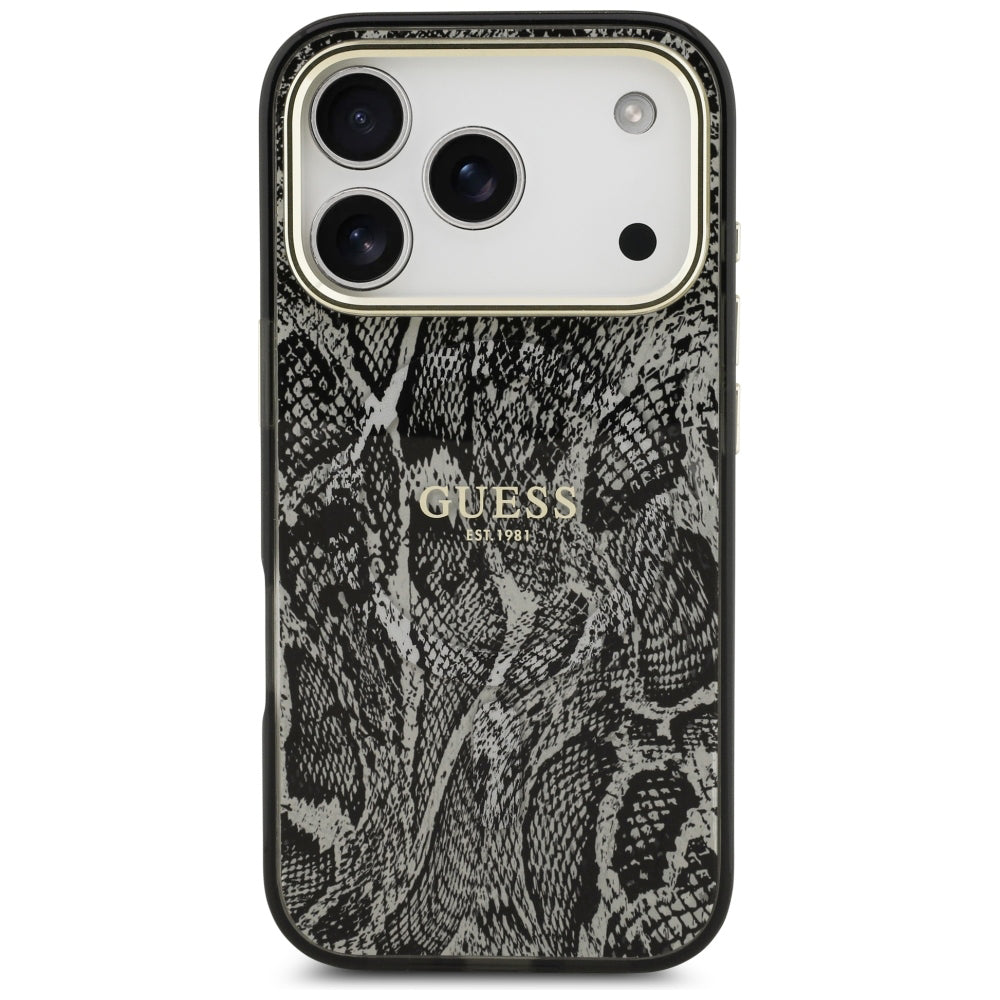 MagSafe-deksel for Apple iPhone 18 Pro / 17 Pro, Guess, Python-mønster, svart