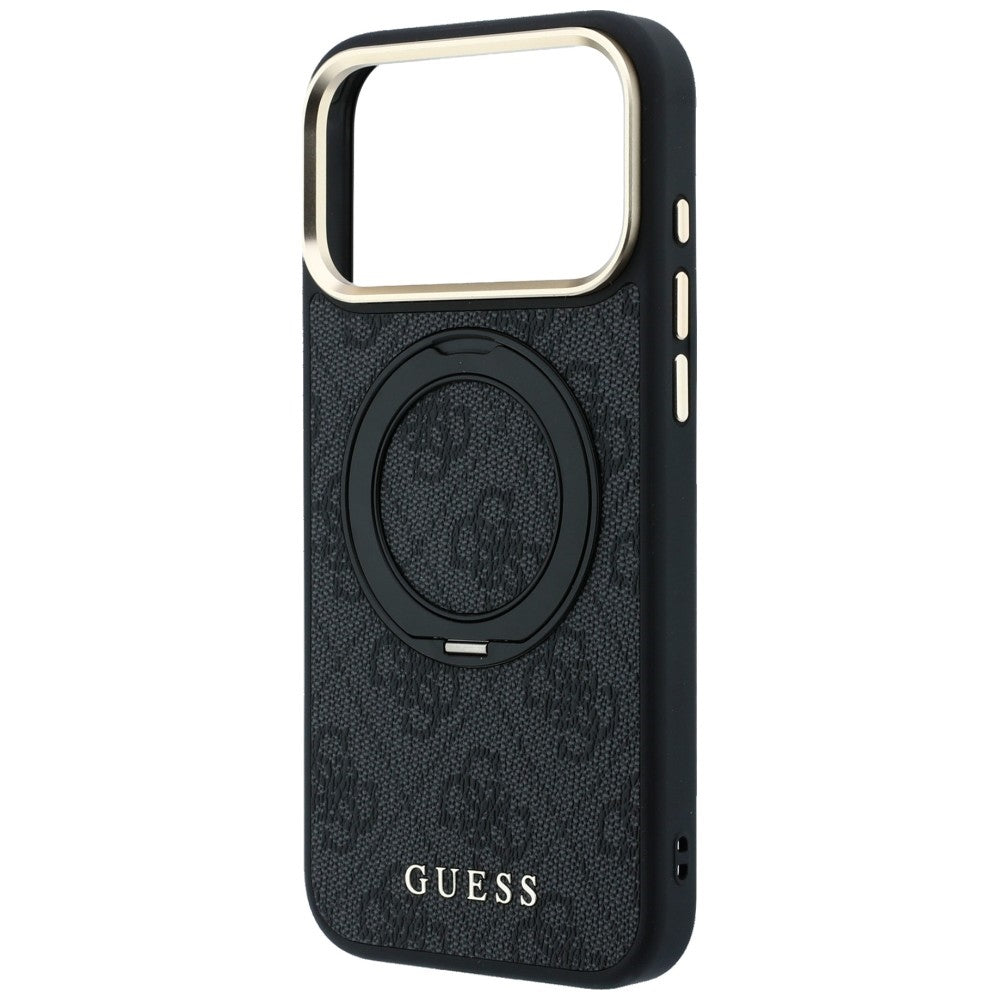 MagSafe-deksel for Apple iPhone 18 Pro / 17 Pro, Guess, Ring Stand Classic Logo, Svart