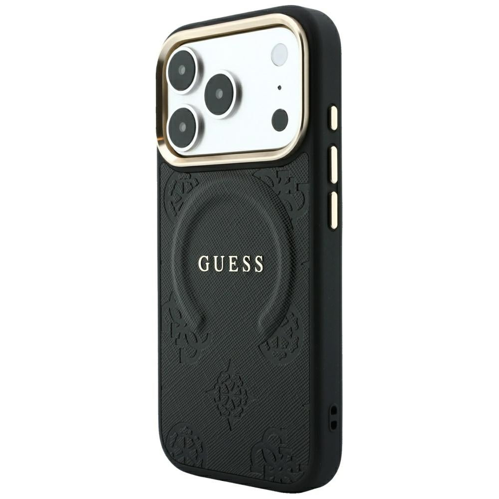 MagSafe-deksel for Apple iPhone 18 Pro / 17 Pro, Guess, Saffiano Peony Ring, Svart