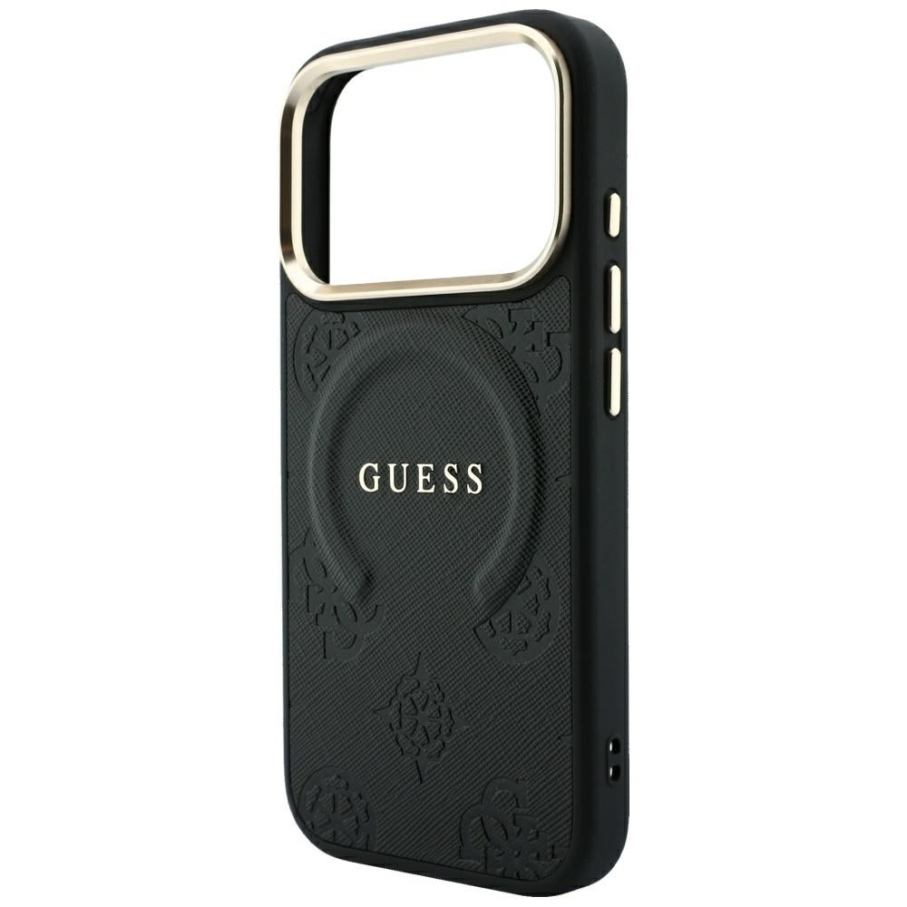 MagSafe-deksel for Apple iPhone 18 Pro / 17 Pro, Guess, Saffiano Peony Ring, Svart