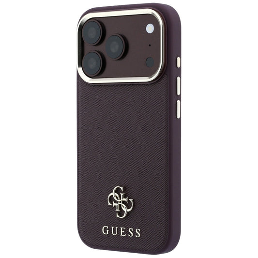 MagSafe-deksel for Apple iPhone 18 Pro / 17 Pro, Guess, Saffiano Small 4G Classic, Burgunder