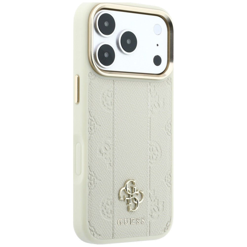 MagSafe-deksel for Apple iPhone 18 Pro / 17 Pro, Guess, Stripe Peony 4G, Beige